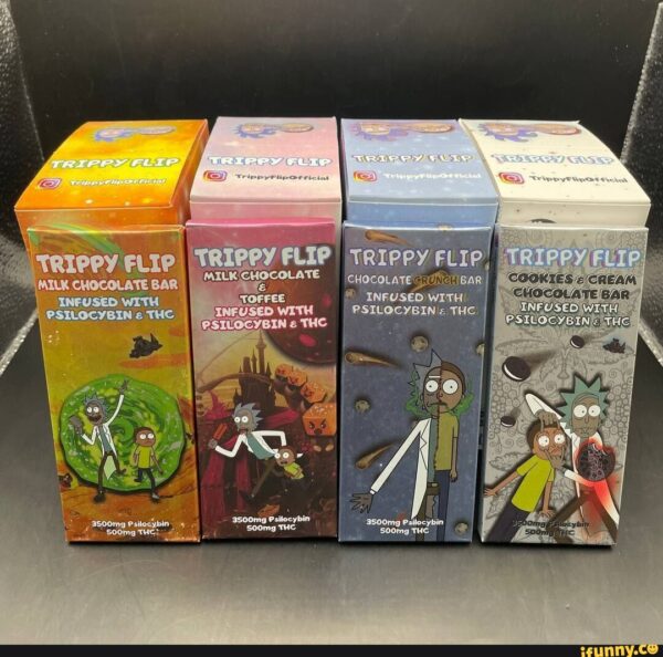 trippy flip mushroom chocolate bar