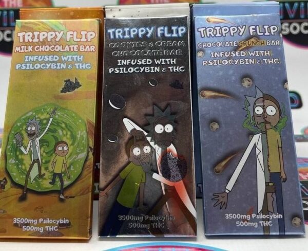 trippy flip mushroom chocolate bar